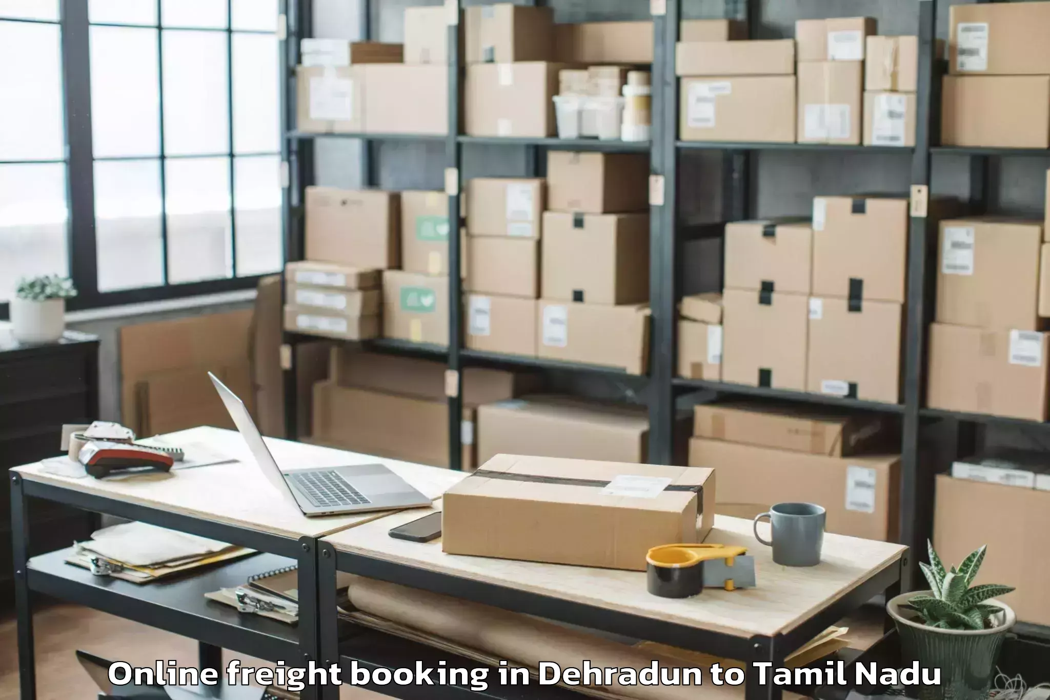 Hassle-Free Dehradun to Manamelkudi Online Freight Booking